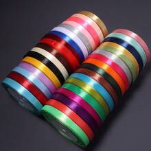 1 Roll 1cm Solid Color Satin Ribbon, Gift Bouquet Packaging Decoration Ribbon, Clothing Bag Hair Accessory Bow DIY Ribbon, Wedding Birthday Christmas Graduation Ceremony Multiple Party Decor Multi-Color Ribbon - 1 cm - View 8