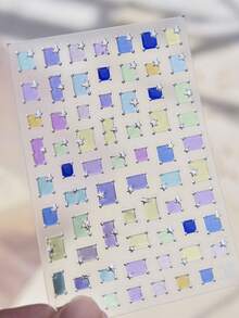 1pc Jelly Nail Art Sticker New Sweet Style Planner Nail Sticker Icy Transparent Autumn/Winter Square Decorative Sticker - Multicolor - View 5