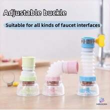 1/5 Pcs Kitchen Faucet Anti-Splash Shower Filter Extension Tube - Retractable Rotating Nozzle, Water-Saving Design & Durable Plastic For Washing Fruits/Vegetables - Multicolor - View 7