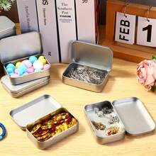 1Pc/2/3/4/6Pcs Flip Top Metal Box, Portable Small Container, Mini Storage Box For Drawing Pins, Beads, Earrings And Jewelry Crafts - Multicolor - View 5