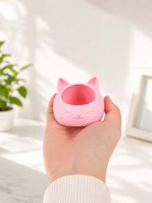 Cozy Healing Style Cartoon Cat-Shaped Storage Box, Cat-Shaped Jewelry Storage Box, Soft Cute Healing Style Vanity Jewelry Box, Sweet Girl Style Ring And Bracelet Storage Box, Bedroom Bedside Exquisite Item Storage, Jewelry Tray - Multicolor - View 7