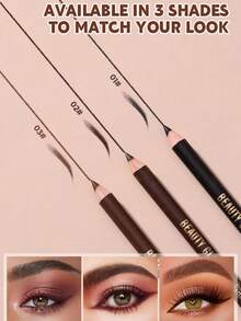 beauty glazed 3件組眉筆與眼線筆套組，防水長效，細膩柔軟，抗暈染，精準勾勒眼妝眼筆 - B191-3件組(01#,02#,03#) - 查看 3