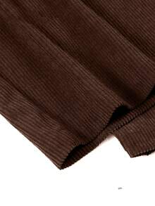 1pc Men's Spring/Autumn American Street Style Casual Loose Corduroy Long Pants - Brown - View 4