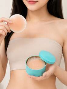 2/6/12 Peças Capas de Mamilo Reutilizáveis de Silicone para Mulheres, Pétalas de Seio Invisíveis com Estojo de Viagem, Adesivos Autocolantes para Vestidos & Uso Diário - Rosa Bebê - Visão 1