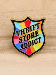 1pc English Letter Colorful Metal Brooch Graffiti Personalized Creative Bag Clothing Accessory Pin - Multicolor - View 2