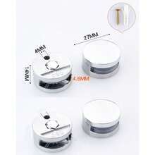 2-4PcsMirror Glass Clips Mirror Wall Holder Clips Mirror Glass Hanging Bracket Glass Mounting Round Clips In Bathroom Mirror Fix Kit Set - A - View 13