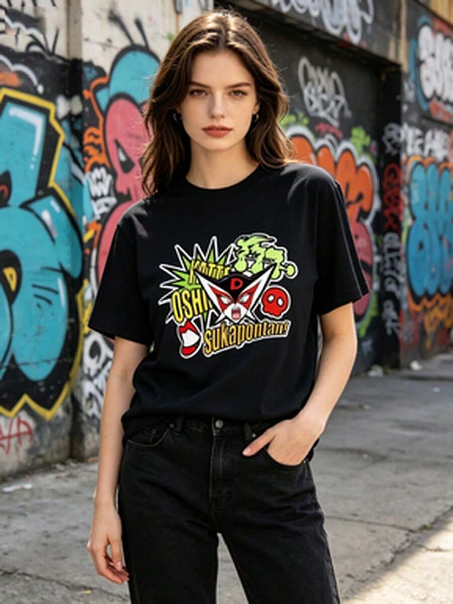 Women T-Shirts - 黑色 - 查看 1