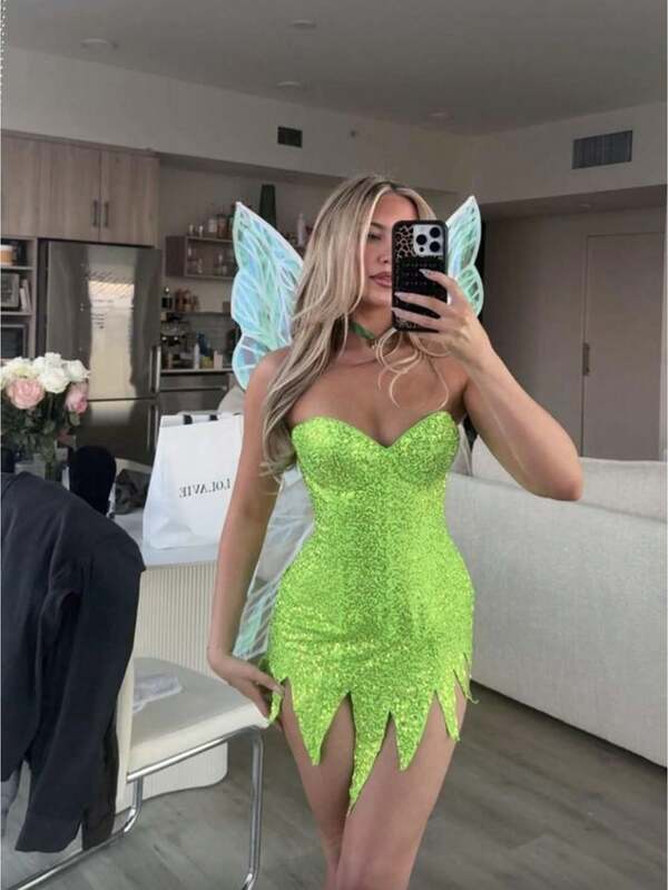 Women Halloween Forest Fairy Costume Dress  Fairy Tale Princess Fairy Dress For Halloween Party