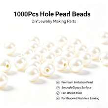 High Brightness Faux Pearl DIY Handmade Jewelry Accessories With Perforated Beads 4-8mm Mixed Loose Bead Material Round Beads. - SET - View 13