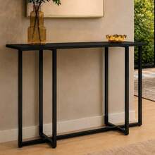 Aparador Buffet Industrial Classic MDF Pé Preto em Aço Mesa Lateral Sala De Estar e Cantinho do Café - Preto - Visão 2