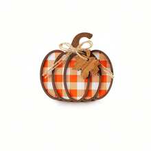1/3pcs 3D Layered Wooden Pumpkin Desktop Decor, Buffalo Plaid Polka Dot Leopard Print Wooden Pumpkin Ornament With Jute Bow And Maple Leaf Tag, Autumn Layered Tray Decoration, Thanksgiving Farmhouse Style Dining Table Centerpiece Indoor Desktop Decor - Autumn Decor - View 15