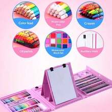 1 Set 208pcs/42pcs Painting Tool Combination Set, Washable Paintbrushes And Watercolor Pens (Pattern Accessories Color Random, Not Limited To The Styles Shown In The Picture, Product Does Not Include Painting Paper), Beginner Painting Set, Christmas Gift, Back To School Gift, Halloween Gift, School Supplies, Home Party Small Gift, School Opening Gift, Graduation Gift, Stationery Supplies - Multicolor - View 4
