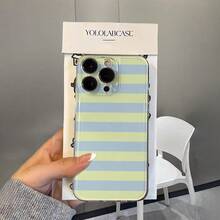 NcmRyu Korean-Style Ins Versatile Color-Block Striped Phone Case, Made Of TPU Material, With Anti-Drop Function; This Phone Case Is Compatible With Apple 17, 16, 15, 14, 13, 12, 11 Pro Max And Various Series Models. It Features Waterproof, Anti-Drop And Anti-Scratch Functions. - White - View 10