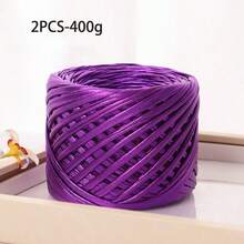 2pcs/400g Shiny Metallic Plain Crochet Yarn, Premium Knitting Craft Yarn, Multi-Color Durable Crochet Yarn, Suitable For Making Handbags, Hats, Home Decor, Sewing And Knitting Projects - 2-pack - View 14