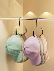 2pcs Hat Holder Rack, Non-Slip Storage Holder Rack, Creative Round Ring Clothes Hanger Hook, Stainless Steel Wardrobe Hanging Hook For Hats, Suspenders, Ties, Scarves, Lingerie - Black - View 8