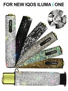 BLBLBL 1SET Multi-Color Luxury Elegant 360° Full Rhinestone Electronic Cigarette Protective Case With Hanging Hole For Keys + 1pc Replacement Tool, FOR IQOS ILUMA I ONE, Excellent Sparkling Effect For Light Scenes, Suitable For Daily And Holiday Use - ILUMA I ONE - View 2