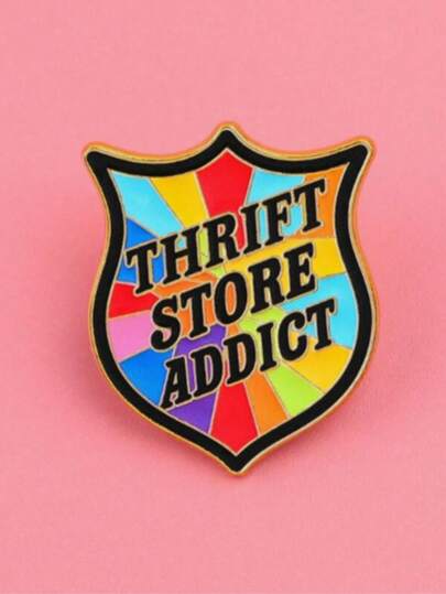 1pc English Letter Colorful Metal Brooch Graffiti Personalized Creative Bag Clothing Accessory Pin