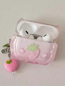 Dopamin Polka Dot Engelsflügel Erdbeere weiche Schutzhülle kompatibel mit Apple 4. Gen, Pro 3. Gen, Bluetooth 123 Gen, Pro 2. Gen, Pro 3. Gen - Babypink - Übersicht 2