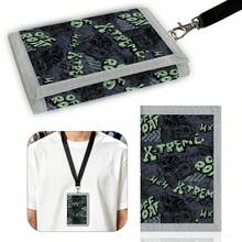 Tri-Fold Wallet With Zipper Pocket For Coins, Bill Compartment, Photo Card Slot And Key Ring - Multicolor - View 1