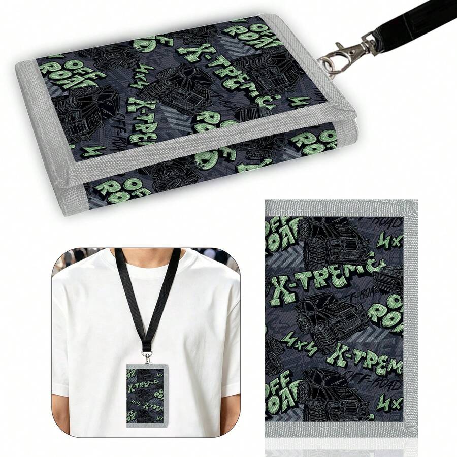 Tri-Fold Wallet With Zipper Pocket For Coins, Bill Compartment, Photo Card Slot And Key Ring - Multicolor - View 1