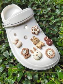 14pcs Rabbit, Sunflower, Flower, Heart Shoe Charms Set, Suitable For Clogs, Beach Shoes, Sandals - Multicolor - View 3