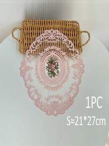 1/2/4Pcs Vintage French Elegant Lace Placemat, Hand Embroidered Table Mat & Chinese Style Tablecloth, Dining Table Room Decor, For Wedding Party Christmas Holiday Ornament, Autumn Household Essentials & Exquisite Gift - Multicolor - View 28