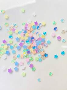 50pcs Crystal Clear Small Stars Random Color Mixed Shiny Star Nail Art Decorations Suitable For Nail DIY Nail Accessories - Multicolor - View 3