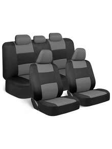 Universal 9 Pcs/5 Seat Car Seat Cover Set, Breathable Polyester Full Wrap Auto Seat Protector Compatible With Airbags, Anti-Slip All Season Seat Cushion Fit Most Sedans, SUVs And Trucks, Multiple Color Options,Car Interior Accessory Kit - A - View 13