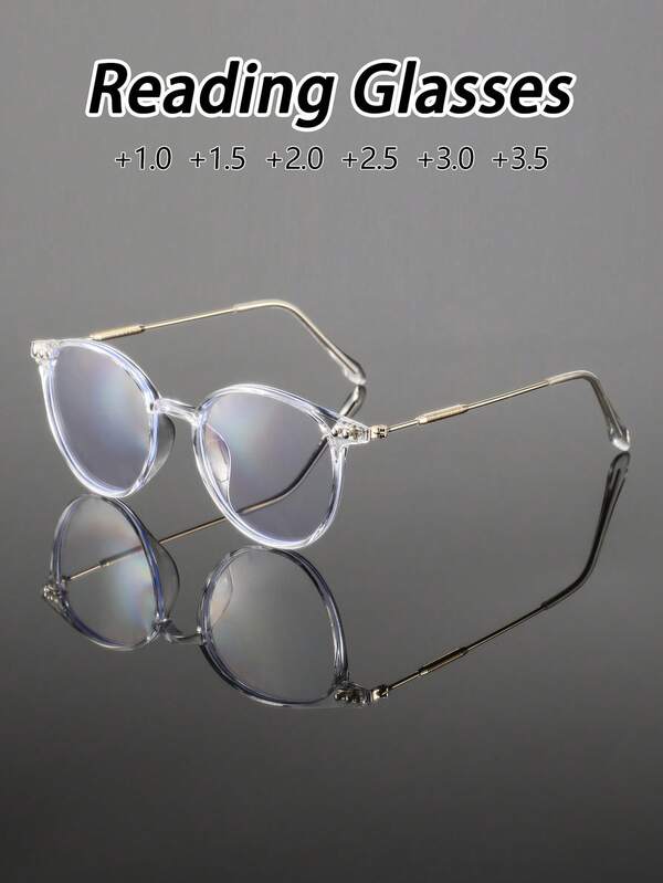 1 Pair Men's Round Frame Vintage High Definition Reading Glasses, Minimalist Elegant Lightweight Comfortable Casual Versatile Men's Reading Glasses, Suitable For Home Office Reading Outdoor Walking
