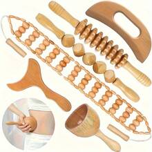 6pcs Wooden Massage Tool Set, Wooden Massage Tools, Manual Facial Massager Kit With Wooden Roller, Pointed Head, Bead And Textured Head, Suitable For Full Body Relaxation And Health, Body Massage Tools - Home Holiday Gift, Halloween, Christmas Gift - View 4