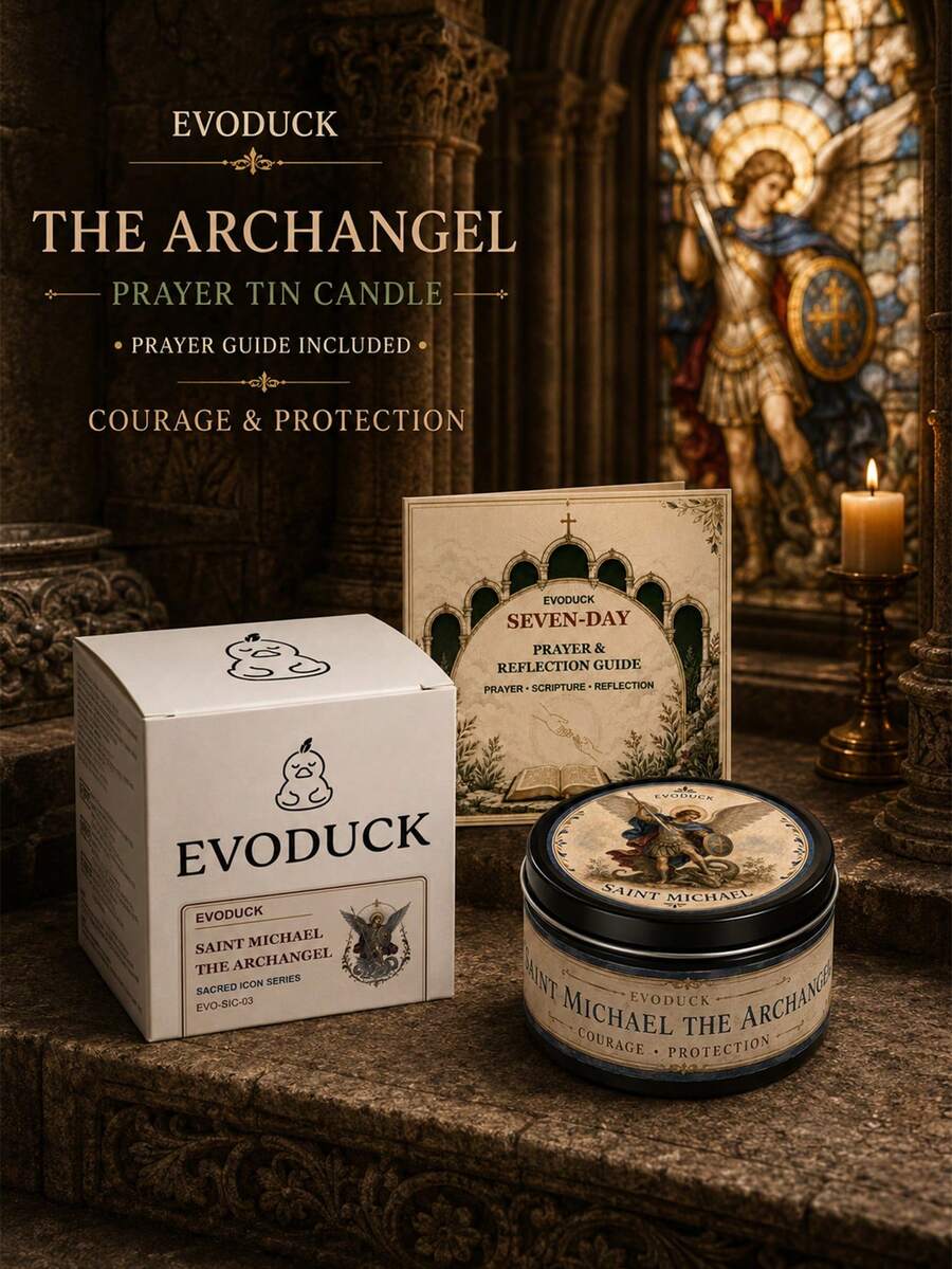 EVODUCK 1件裝大天使宗教禮盒蠟燭,麥可敬禮錫罐蠟燭附7日禱告經文反思小冊子,勇氣力量信仰裝飾,適用於神龕、冥想角落、書房,畢業退休送禮給他、兄弟、爸爸 - 宗教蠟燭 - 查看 1