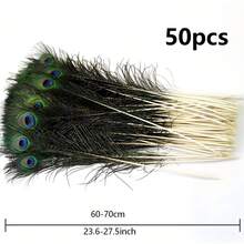 70pcs/50pcs Bulk Artificial Peacock Feathers, Suitable For Vases, Crafts, Weddings, Home Parties, Christmas Decorations, Etc. - Multicolor - View 20