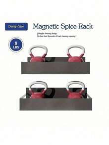 Refrigerator And Washing Machine Magnetic Side Storage Rack - No Drilling Required, Stylish Black Metal Shell, Wall-Mounted Spice Rack, Perfect For Storing Laundry Supplies - Multicolor - View 3
