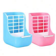 Soporte de Heno para Conejo + Tazón de Comida 2 en 1, Fijo para Evitar Volcamiento, Herramienta de Alimentación de Heno para Conejo, Suministros para Mascotas - D - Ver 7