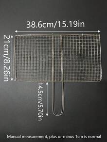 1pc Rectangular Wavy BBQ Grill Rack - Stainless Steel Material, Fish Clip, Meat, Vegetable, Suitable For Home And Outdoor Cooking, BBQ Accessories - Barbecue Net - View 15
