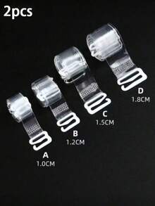 1 Pair Transparent Bra Straps, Width 1.0CM, 1.2CM, 1.5CM, 1.8CM - Clear - View 2