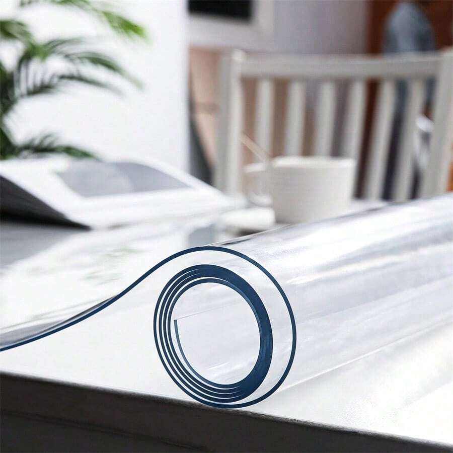 1 قطعة مفرش طاولة شفاف من مادة PVC، بسمك 1.0 ملم، متين ومقاوم للخدش، واقي سطح المكتب، مناسب لطاولات الطعام وأسطح المطبخ وأسطح المكاتب، متوفر بأحجام متعددة