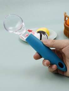 1pc Plastic Ice Cream Scoop, Multi-Color Comfortable Handle Fruit Melon Baller, Reusable Non-Stick Frozen Yogurt Spoon, Kitchen Dessert Making Tool With Hanging Hole - Multicolor - View 8