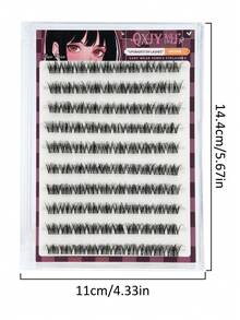 100 Clusters Glue-Free Slouchy Fish Tail Cartoon False Eyelashes, Self-Adhesive Quick Wear, No Glue Needed Eyelash Clusters, Suitable For Various Makeup Looks, Segmented False Eyelashes - C - View 7