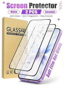 2片裝 [2026新款] 磨砂螢幕保護貼，相容 iPhone 18 Pro/18 Pro Max/17 Pro Max/17 Pro/17/17e/16 Pro Max/16 Pro/16/16e/15 Pro Max/15 Pro/15/14 Pro Max/14 Pro/14/13 Pro Max/13 Pro/13/12 Pro Max/12 Pro/12/11 Pro Max/11 Pro/11/XR/XS/X/8/7，高清透明防刮無氣泡、抗碎易安裝，相容手機殼，適合女性與男性的禮物 - 無色 - 查看 25