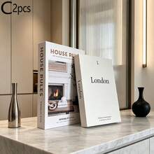 2/3pcs Fashion Decorative Books, Modern Minimalist Foldable Fake Books, Soft Decor Sample Room Hotel Model, Suitable For Cafe, Hotel, Study Room Decoration - Decor Book - View 6