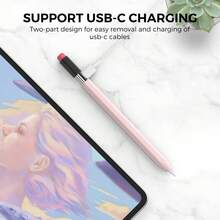 Tempat Pensil yang Kompatibel dengan Apple Pencil (USB-C), Sarung Pelindung Silikon, Mendukung Pemasangan Magnetik - MultiWarna - View 4