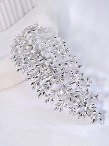 1 buah Sisir Rambut Rhinestone Buatan Tangan yang Indah, Bando Pengantin, Aksesori Pernikahan, Pesta Perayaan, Hiasan Rambut Wanita - Perak - View 6