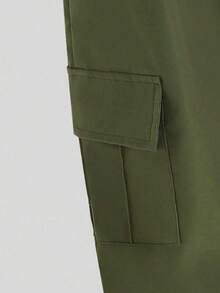 小男孩卡通圖案圓領運動衫與運動長褲套裝 - 軍綠色 - 查看 6