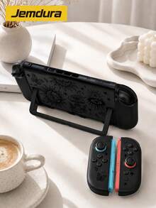 Jemdura 適用於 Switch OLED/Switch NS/Switch Lite 星月圖案保護殼，Switch 電池版遊戲主機配件防刮保護套，送禮首選，相容於 Switch 遊戲玩家 - 彩色 - 查看 1