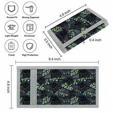 Tri-Fold Wallet With Zipper Pocket For Coins, Bill Compartment, Photo Card Slot And Key Ring - Multicolor - View 2