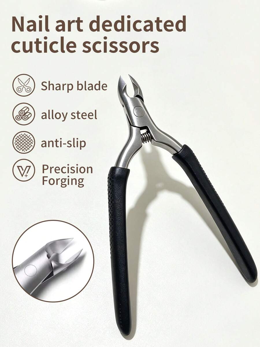 PINPAI 1 PC High-Precision Cuticle Nippers Suitable For Nail Technicians And Home Use, Cuticle Nippers, Nail Accessories - Black - View 1