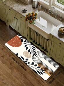 1pc Nordic Abstract Plant Geometric Diatom Mud Mat, 3.5mm Kitchen Anti-Slip Mat Indoor Rug, Suitable For Kitchen, Bathroom, Living Room, Hallway, And Outdoor Garden Decoration - Multicolor - View 12