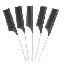 1/2pcs Metal Pointed Tail Comb, Plastic Fine Tooth Hair Parting Comb, Stainless Steel Rat Tail Comb, Suitable For Braiding, Dyeing And Styling, Autumn Style, Home Decor And Accessories, Autumn Bathroom Decor, Autumn Decoration, Kitchen Gadgets, Home - Multicolor - View 12