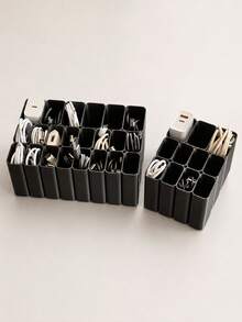 22/11-Slot USB-Kabel-Aufbewahrungsbox-Tablett, geeignet für elektronisches Zubehör, Kopfhörer, Festplatten und Datenkabel, multifunktionale Schreibtisch-Schublade Kabel-Organizer für Homeoffice - Verschiedenfarbig - Übersicht 2